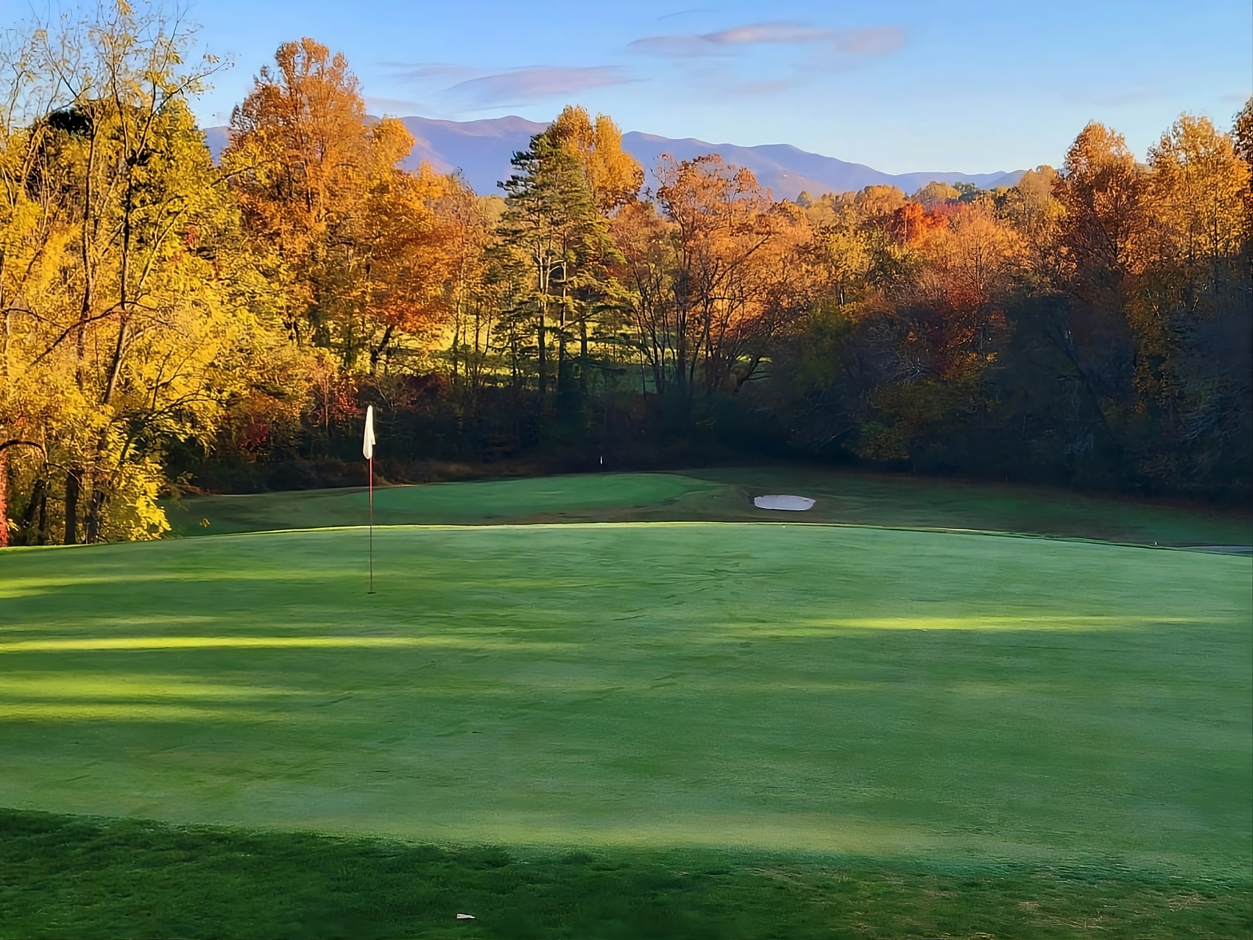 Image of golf ball on tee on grass.